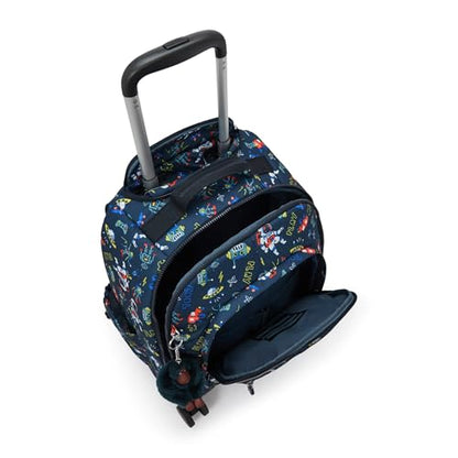 Kipling New Zea Printed 15" Laptop Rolling Backpack Space Game - color: Space Game