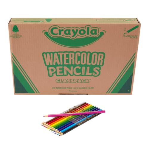 Crayola Classpack Watercolor Pencils, 240ct, 20 Each of 12 Colors, Teacher Appreciation Gifts, Classroom Must Haves & Essentials - style: Watercolor