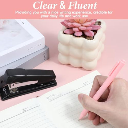 100PCS Gel Ink Pens Bulk, Cute Pens 0.5mm Retractable Press Quick Drying Fine Point with Black Ink, 5 Colors Pastel Office Supplies Smooth Writing Grip Ballpoint For Journals, Note Pads