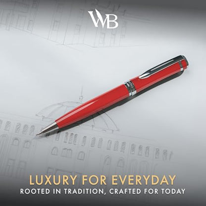 Wordsworth and Black Mechanical Pencil Graphite Lead- Stunning Luxury Metal Pencil, Red Chrome Finish, 0.7mm Led, Best Gift Set for Men & Women, Professional Executive Office Pencils - color: Red Chrome