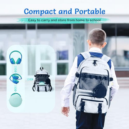 TONOSHARK Kids Bluetooth Headphones with Active Noise Cancelling, Wireless Over-Ear Headphones for Boys Girls, Foldable, Adjustable, 40H Playtime, Mic for School Travel(Blue) - color: Blue