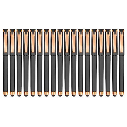 Linbsunne Black Gel Pens 0.7mm Medium Point Pen Office Pens 2-in-1 Stylus Pens for Touch Screens Gel Ink Rollerball Pens for Writing (18 Pack-grey) - color: 18 pack-grey