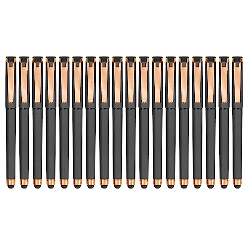 Linbsunne Black Gel Pens 0.7mm Medium Point Pen Office Pens 2-in-1 Stylus Pens for Touch Screens Gel Ink Rollerball Pens for Writing (18 Pack-grey) - color: 18 pack-grey