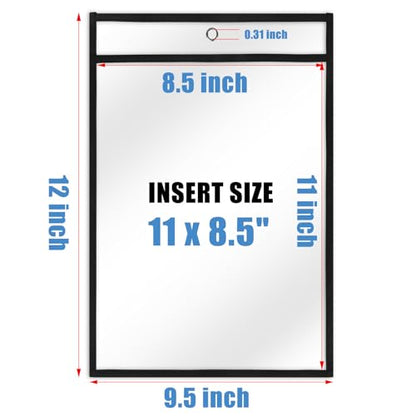 Heavy Duty Sheet Protectors 8.5 x 11 Job Ticket Holders, 30 Pack Dry Erase Pockets Plastic Paper Sleeves Clear Sleeves for Paper Clear Document Protectors for Shop Office Classroom Home, Black - size: 8.5 x 11, style: 30 pack