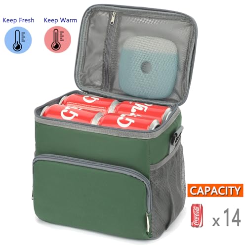 Insulated Lunch Bag for Adult/Women/Men, Reusable Large Lunch Box Cooler Soft Leakproof Tote, Thermal Meal Prep Lunch Pail with Adjustable Shoulder Strap for Picnic/Travel/Office,Army Green - color: Army Green