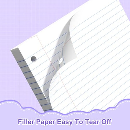 Loose Leaf Paper, 8.5x11 Wide Ruled, Notebook Paper for 3 Ring Binders, White Binder Notebook, 3 Hole Punch Paper, 100 Sheets/pack, 1 Pack - color: White, size: 8.5x11 Wide Ruled