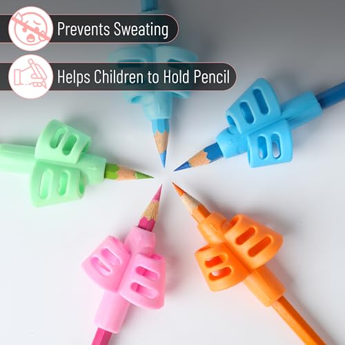 Mr. Pen- Pencil Grips for Kids Handwriting, 20 Pack | Writing Aid Tools for Beginners, Preschoolers & Toddlers, Training Pencil Holders for Righties, Lefties & Adults