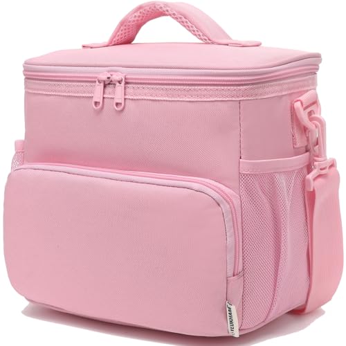 GYEUKHAM Insulated Lunch Bag for Adult/Women/Men, Reusable Large Lunch Box Cooler Soft Leakproof Tote, Thermal Meal Prep Lunch Pail with Adjustable Shoulder Strap for Picnic/Travel/Office,Pink - color: Pink