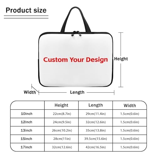 HUGS IDEA Laptop Sleeve Carrying Case for Women Computer Cover with Handle Notebook Messenger - color: Custom Laptop Bag, size: 13inch