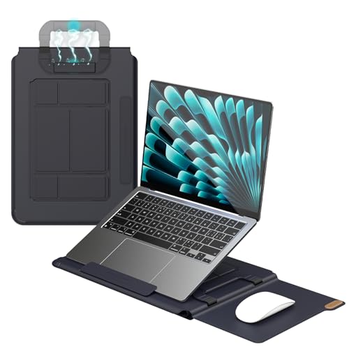 Nillkin Laptop Sleeve 14.2 inch, PU Leather Sleeve with Stand and Carry Go Handle for HP Dell ASUS MacBook 13,Tablet, e-Book Reader,Laptop 13-14 inch Bag Case (Black, 13.98 * 9.57 * 0.79 inch) - color: Black, size: 14.2 inch