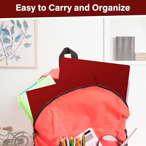 12-Pack Plastic Folders with Pockets and Prongs, 2-Pocket Folders with 3 Fasteners, Holds 8-1/2" x 11" Paper for School/Office/Home - color: Red, size: 12-Pack