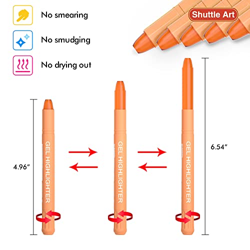 Shuttle Art 5 Pack Orange Gel Highlighters,Bible Highlighters,No Bleed Through, Bible Journaling Supplies,Great for Journaling, Highlighting and Studying - color: Orange