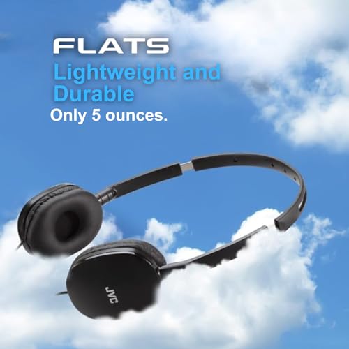 JVC HAS160B FLATS Lightweight Headband Headphones (Black) - color: Black, style: No Mic