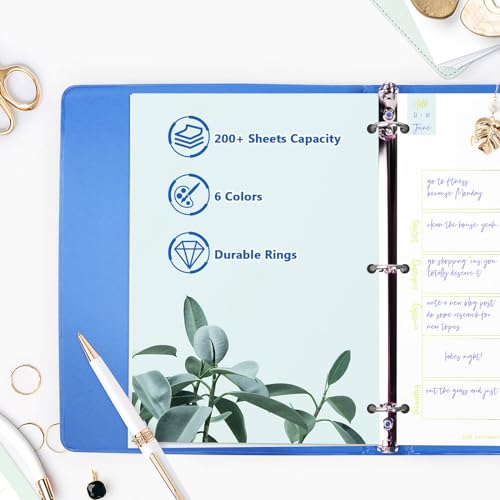 COMIX 3 Ring Binder 1 inch with Clear View Cover, 1" View Binder Holds 200 Sheets of US Letter Size Paper, 6 Pack (Light Blue) - color: Light Blue, size: 1 inch, style: 6-Pack