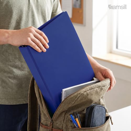 Samsill 2 Inch 3 Ring Binder, Economy Round Ring, Clear View Cover, 425 Sheet Capacity - for School, Home, Office - Blue