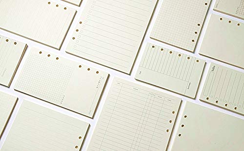 Harphia A6 Planner Refills Set 11 Packs Spiral Notebook Inserts for 6 Ring Binder, for Filofax/Personal Journal,45sheets/pack, total 495sheets (A6 3.74 x 6.77'',Full Set 11 pcs) - color: Full Set of 11 Packs, size: A6