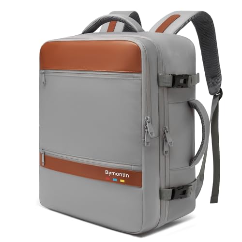 Travel Laptop Backpack, Carry On Backpack for Work & Business Trips, 180° Opening Travel Bag with Laptop Compartment, Commuter Backpack for Men & Women (Gray, 25L) - color: Gray, size: L (7x11x16.8")