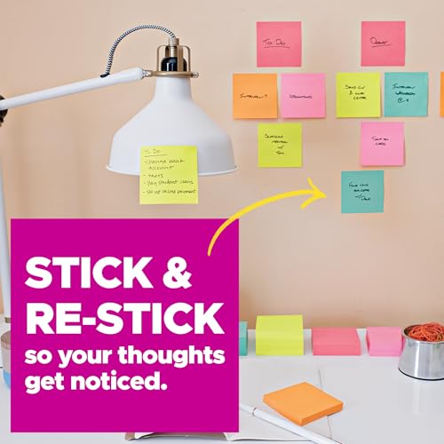 Post-it Super Sticky Notes,4x6 in,5 Pads,2X The Sticking Power,Canary Yellow,Recyclable,(Pack of 8) - size: 4 x 6 in, 5 Pads (Pack of 8)