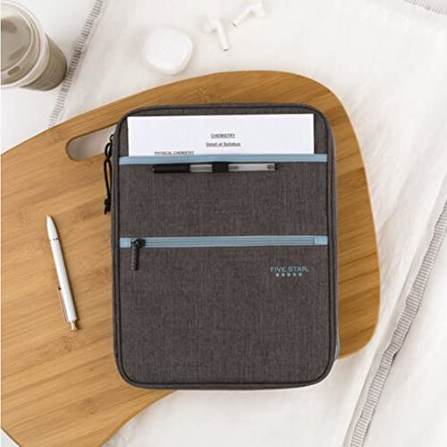 Five Star Zipper Binder, 1 Inch 3-Ring Binder with Round Rings, Carry-All with Pockets and 4-Tab Dividers, 375 Sheet Capacity, Gray/Mint (29092BH0) - color: Gray/Mint