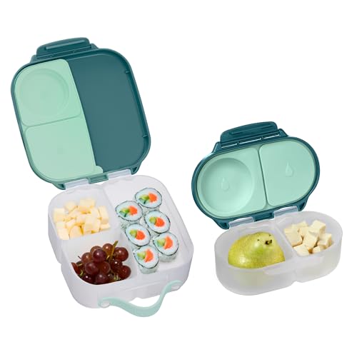 b.box Mini Lunch Box + Snack Containers for Kids 2-Pack - 4.25 + 1.75 Cups, Leakproof Bento Box for Kids, Lunch Containers for School, Dishwasher Safe, BPA Free, PFAS Free, Ages 3+ - Emerald Forest - color: Emerald Forest