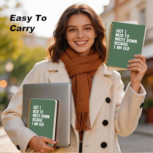 2 Pcs Funny Spiral Notebook, Funny Senior Citizen Hardcover College Ruled Spiral Notebook, Sarcastic Notebooks, 160 Ruled Pages Hardcover Journals for Writing Office, Appreciation Gifts for Friend - color: Multicolour 0023