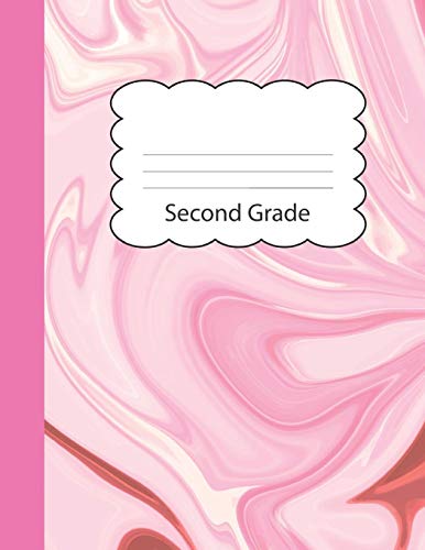Second Grade: Cute Large Blank Primary Handwriting Learn to Write Practice Paper for Girls | Creative Pink Marble Paperback Cover Cover | Dotted ... Learning | Use Imagination to Create Tales
