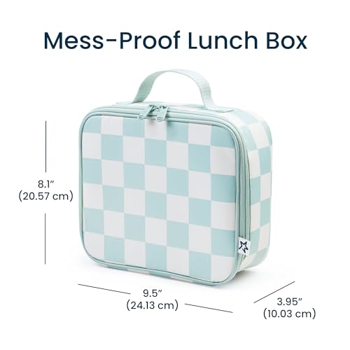 Tiny Twinkle Insulated Lunch Box for Girls and Boys | Durable and Reusable for School & Travel | Ages 3 and Up | Waterproof and Easy to Clean | PFAs and BPA Free（Sage Checkers） - color: Sage Checkers
