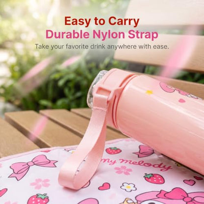 Cartoon Huntrix Water Bottle for Girls, 25oz Leak Proof with Straw Lid, Gifts for Girls (Melody) - color: Melody