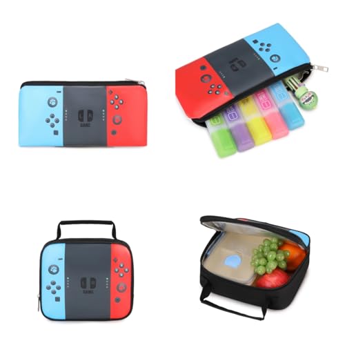 Kids Backpack 3-in-1 Boys Backpack with Lunch Bag and Pencil Case for Teens Middle School, 17 Inch Large Capacity (GAME) - color: GAME
