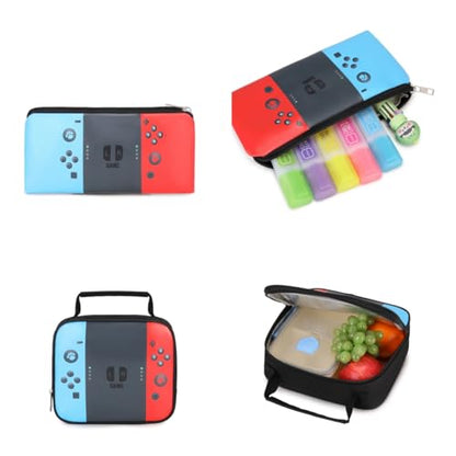 Kids Backpack 3-in-1 Boys Backpack with Lunch Bag and Pencil Case for Teens Middle School, 17 Inch Large Capacity (GAME) - color: GAME