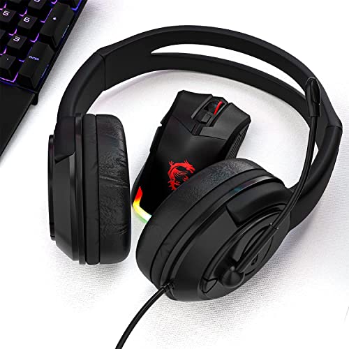 Maeline Headphones with Boom Microphone – Wired Over-Ear Headset with 3.5mm Plug for Classroom, School, Remote Learning, Office Use – Durable, Adjustable – Black, Red, Blue (3 Pack)