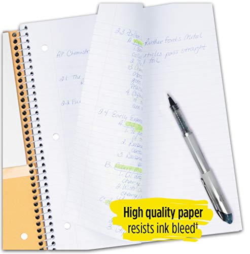 Five Star Spiral Notebooks, 1 Subject, Wide Ruled Paper, 100 Sheets, 10-1/2" x 8", Red, Black, Blue, 3 Pack (73059) - style: Primary