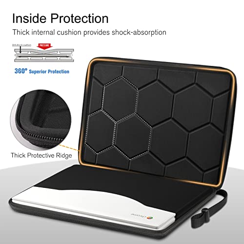 FINPAC Hard Laptop Sleeve Case for 11.6-inch Chromebook, Shockproof Computer Carrying Case Compatible with 11.6-inch Samsung Chromebook 4+/4/3/2, Acer/HP/Dell/ASUS/Surface Laptop 13", Pro 12", Black - color: Black, size: 11.6-inch Chromebook