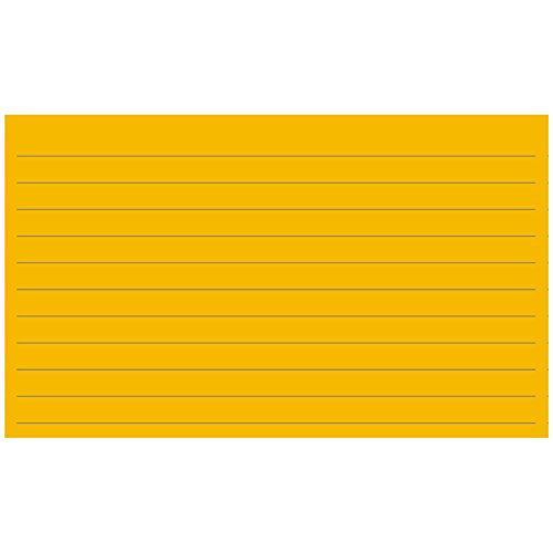 Colonial Cards: 150 Color Cardstock 3" x 5" Index Cards, Gold, Lined Landscape Format - color: gold