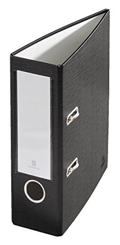 2-Ring Mini Binder for 5.5" x 8.5" Paper - Black, 3" Spine, by Bindertek | For Junior Legal and Half-Letter Paper, 525 Sheet Capacity, 2.5" Rings, Linen-Textured Covers, Steel Reinforced Edges