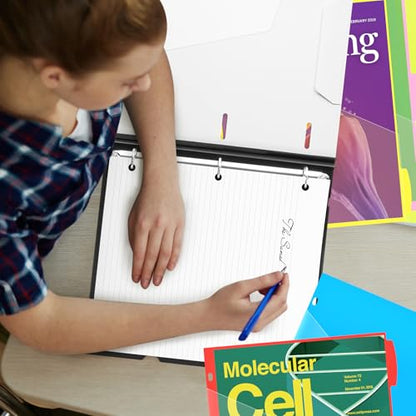 WOT I Telescoping Project Organizer 2-Pack, Refillable Binder with Dividers and Pockets, 13 Pocket Folders, 1 Inch 3 Ring Binder, White - color: White, size: 2 Pack