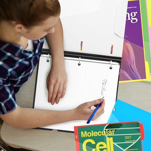WOT I Telescoping Project Organizer, Refillable 3 Ring Binder with Dividers and Pockets, 13 Pocket Folders, 1 Inch 3 Rings, White - color: White, size: 1 Pack