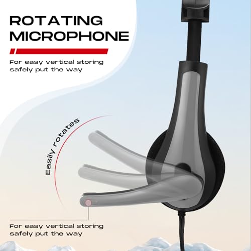 Yunsailing 20 Pack Bulk Classroom Headphones with Microphone Students Wired School Class Set Headphones for School Library Computer Office Adults 3.5 Jack Universal Plug(Grey) - color: Grey