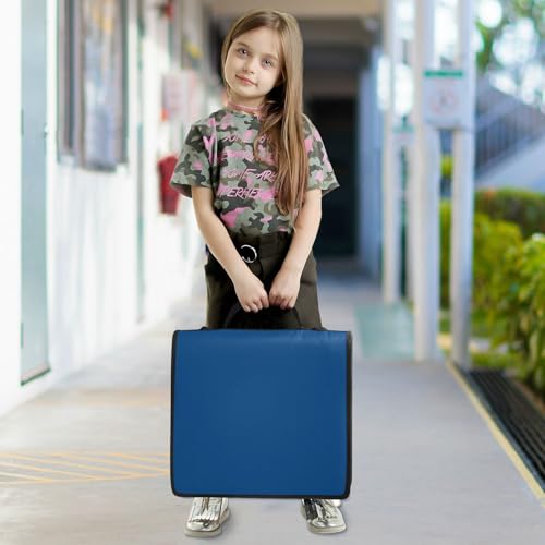 1.5 Inch 3 Rings Zipper Binder with Handle Easy to Carry Portable Portfolio for School/Office Dark Blue - color: Dark Blue