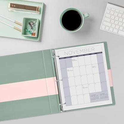 Avery Two-Tone Durable View 3 Ring Binder, 1 Inch Slant Rings, Blush/Sage Binder (17233) - color: Blush/Sage, size: 1"