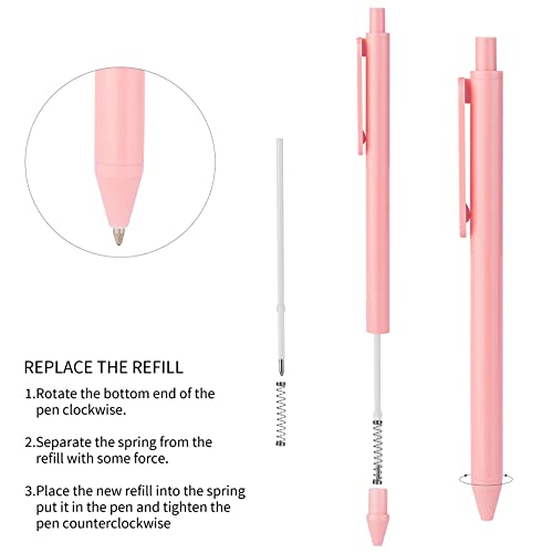 WY WENYUAN 12-Pcs Ballpoint Pens, Comfortable Writing Pens, Pastel Retractable Pretty Journaling Black Ink Medium Point 1.0 mm Gift Pen, Cute Pens Office Supplies for Women - color: 12 pack colorful pens new