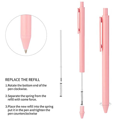 WY WENYUAN 12-Pcs Ballpoint Pens, Comfortable Writing Pens, Pastel Retractable Pretty Journaling Black Ink Medium Point 1.0 mm Gift Pen, Cute Pens Office Supplies for Women - color: 12 pack colorful pens new