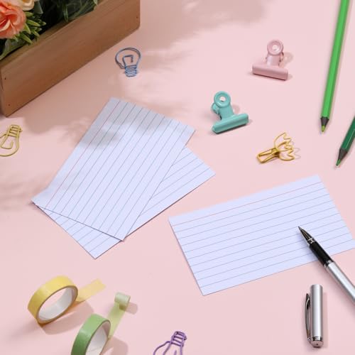 Extra Heavyweight 3x5 Inch Ruled Index Cards, Made of 92lb Weight Thick Paper Ruled Notecards, Double Sided Thick Flash Cards for Note-Taking, Studying, Ideal for School, Home and Office - 100 Count - style: 3X5IN - 100Count