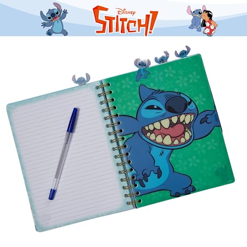 Innovative Designs Stitch Tab Journal Notebook, Spiral Bound, 96 Lined Pages, 8 x 7 inches, Blue - style: Stitch