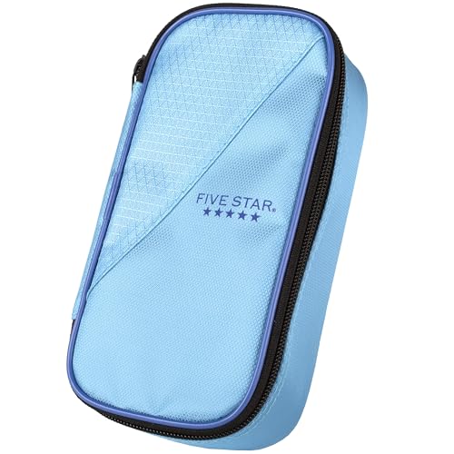 Five Star Pencil Pouch, Pen Case, High-Capacity Zipper Pouch, Storage Organizer for School Supplies Earbuds Chargers Cables Makeup, Blue/Denim (500212F-ECM) - color: Blue/Denim, size: 8.5"L x 4.5"W x 2.38"H