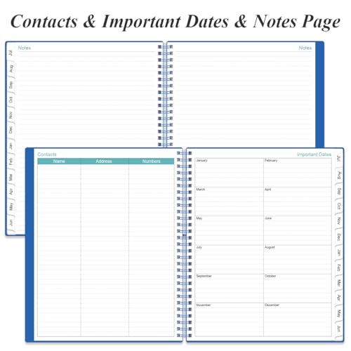 2026-2027 Planner - Planner 2026-2027 from July 2026 to June 2027 with 12 Monthly Tabs, Flexible Cover, Inner Pocket, 8.5" x 11", Blue - color: Blue, size: 8.5" x 11"