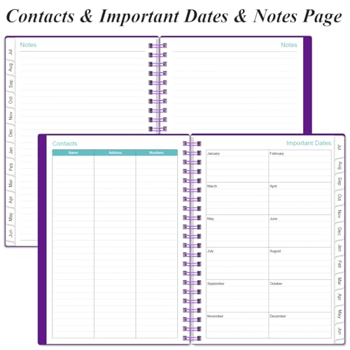 2026-2027 Planner - A5 Weekly & Monthly Planner Spiral Bound, July 2026 - June 2027, with Flexible Cover, Tabs, Inner Pocket, 6.4" x 8.5", Purple - color: Purple, size: 6.4" x 8.5"