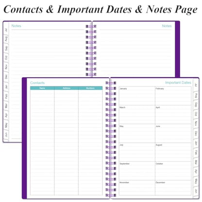 2026-2027 Planner - A5 Weekly & Monthly Planner Spiral Bound, July 2026 - June 2027, with Flexible Cover, Tabs, Inner Pocket, 6.4" x 8.5", Purple - color: Purple, size: 6.4" x 8.5"