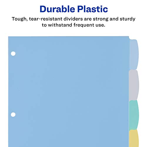 Avery® Durable Write-On Plastic Dividers with Erasable Tabs,11" x 8 1/2", Multicolor, 8 Tabs - style: 1 Set