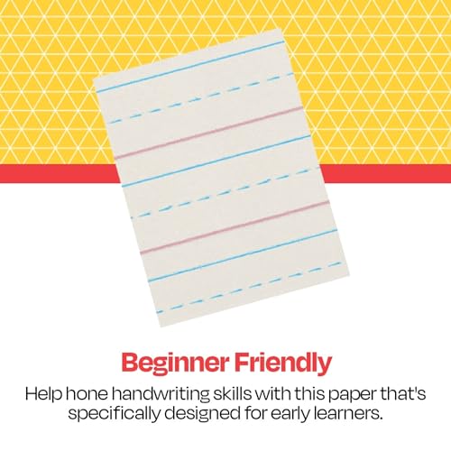 School Smart Zaner-Bloser Writing Paper,Handwriting Practice Lined Paper,Grade 3 Learning,1/2 Inch Rule,8 x 10-1/2 Inches,500 Sheets,(Pack of 10) - size: 8" x 10.5" (Pack of 10), style: 1/2 Inch Ruled